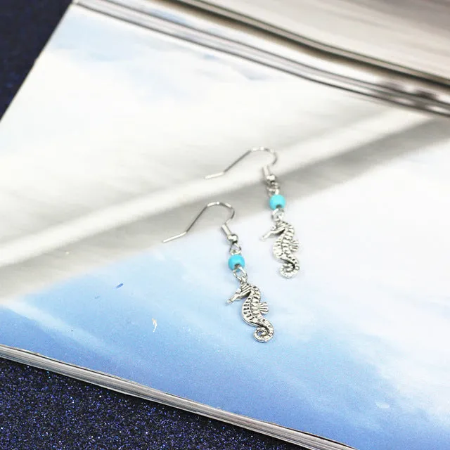 New Ancient Silver Pendant Cowboy Boots & Cap Drop Earring Dangle Charm Vintage Jewelry For Women Gift e0121