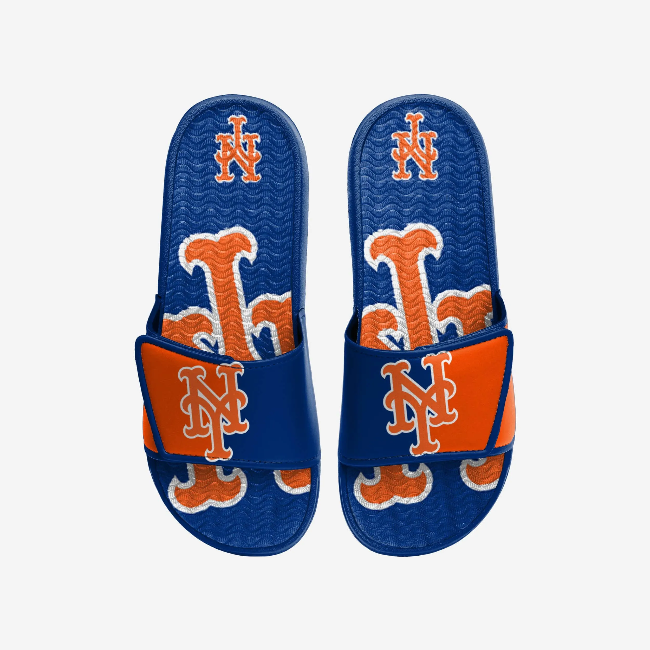 New York Mets MLB Mens Colorblock Big Logo Gel Slide