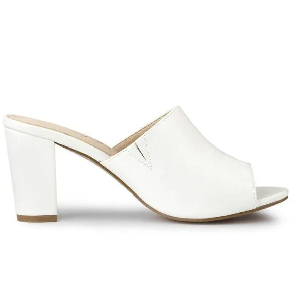 NWT Women's White Slip on Heel Slide Sandals, Size 7