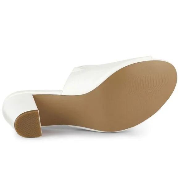 NWT Women's White Slip on Heel Slide Sandals, Size 7