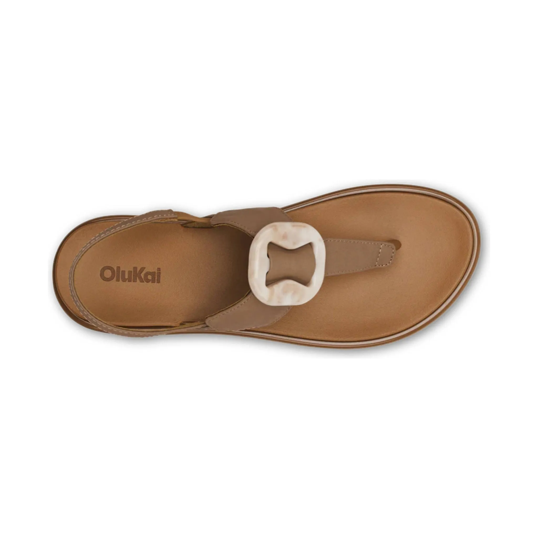 OluKai Women's La`i T-Bar Strappy Beach Sandals - Tan