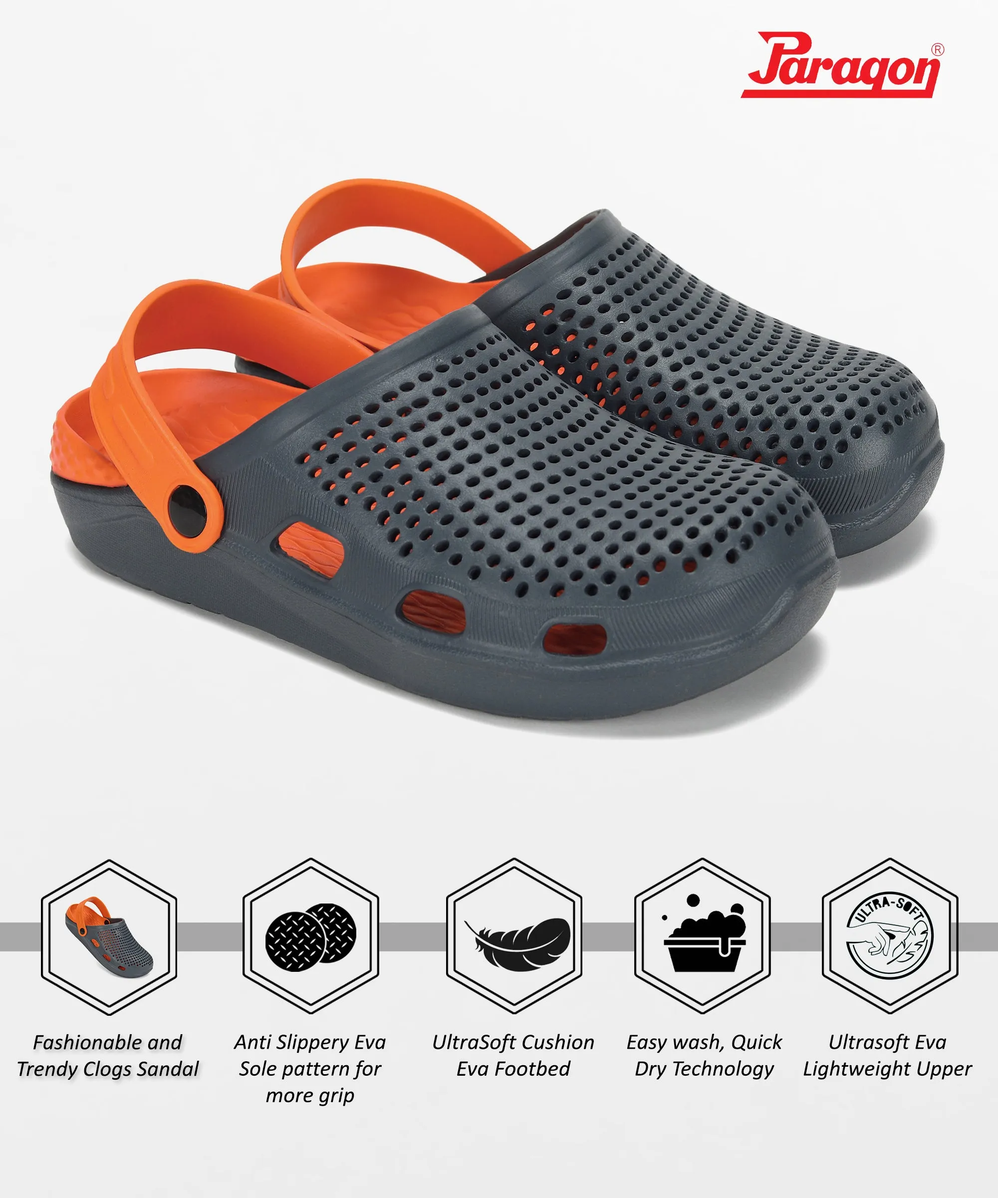Paragon  EVK10916G Men Casual Clogs | Stylish, Durable, Casual & Comfortable | For Everyday Use