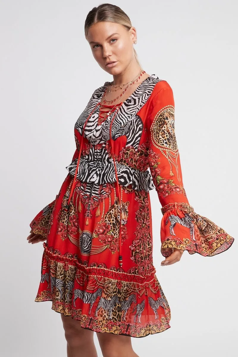 POWER AND PASSION SHORT RUFFLE DRESS