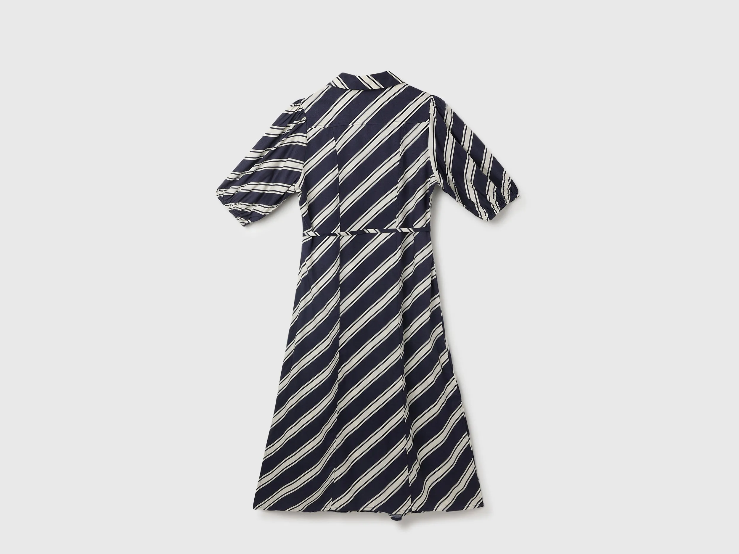 Regular Fit Spread Collar Striped Dress