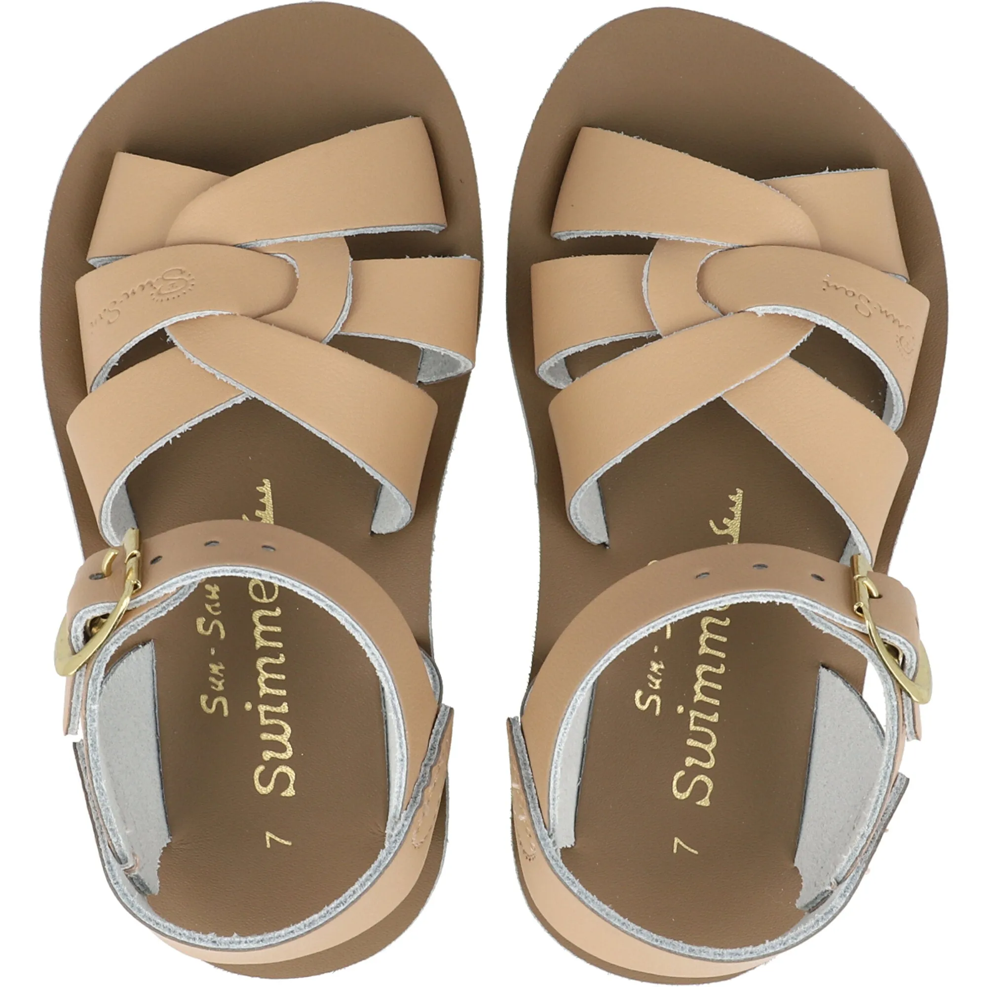 Salt-Water Sun-San Swimmer Latte Kids Sandals