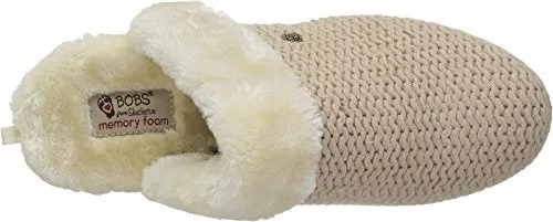 Skechers BOBS Women's Keepsakes High-Nubby Knit Clog, Natural, 5.5 M US