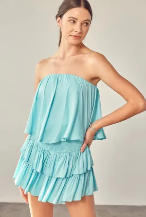 SKY RUFFLED ROMPER