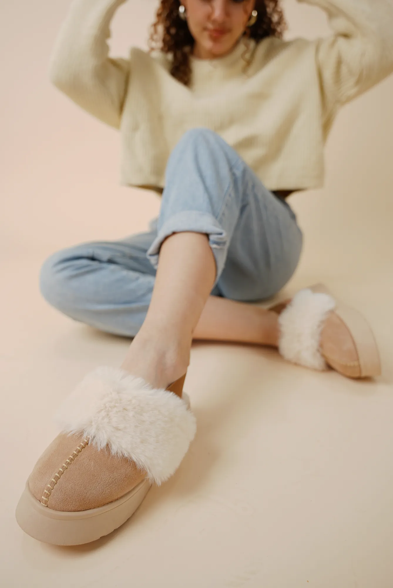 Suede Slingback Clogs - Cafe