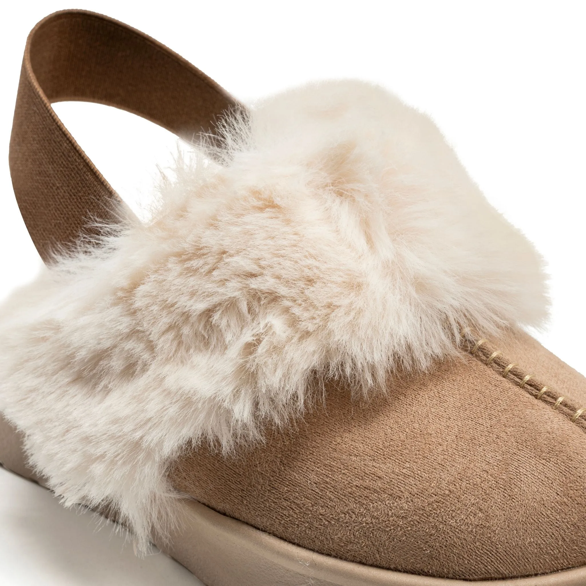 Suede Slingback Clogs - Cafe