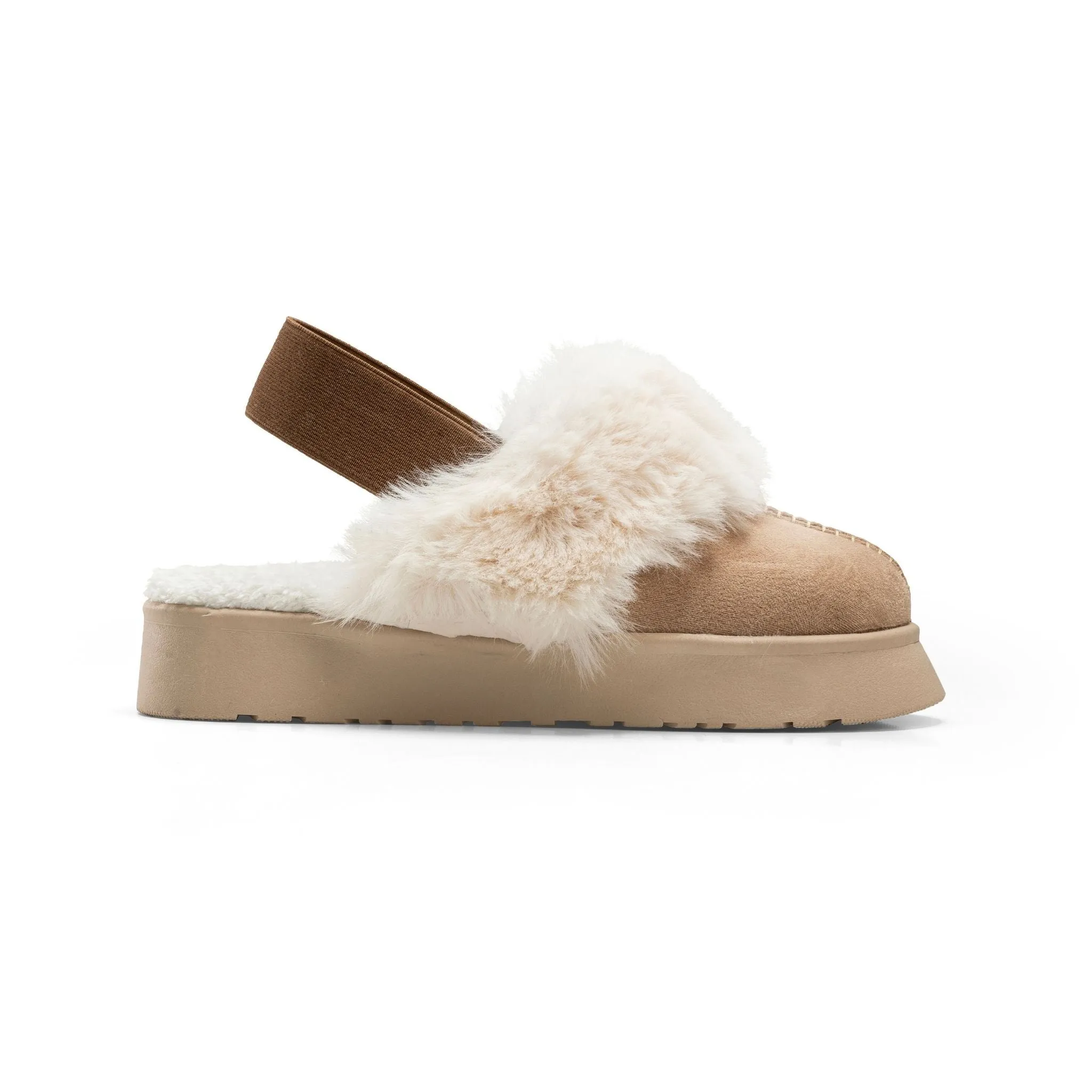 Suede Slingback Clogs - Cafe