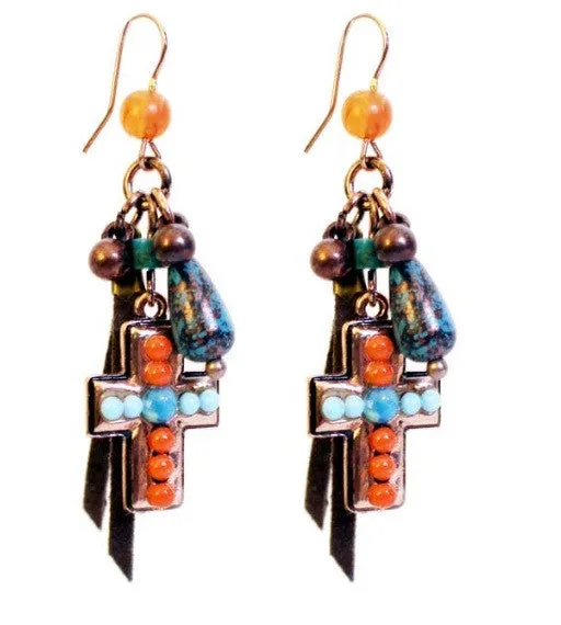 Treska | Cross & Beads Earrings