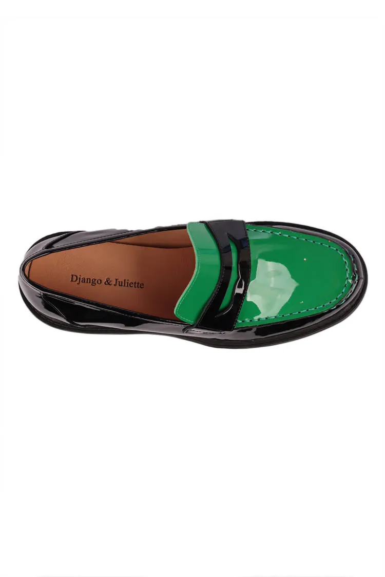 Unice Patent Leather Loafer in Emerald | FINAL SALE