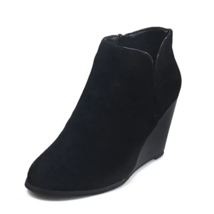 Wedge Heel Ankle Boots Hot Style Nude Boots Fashion