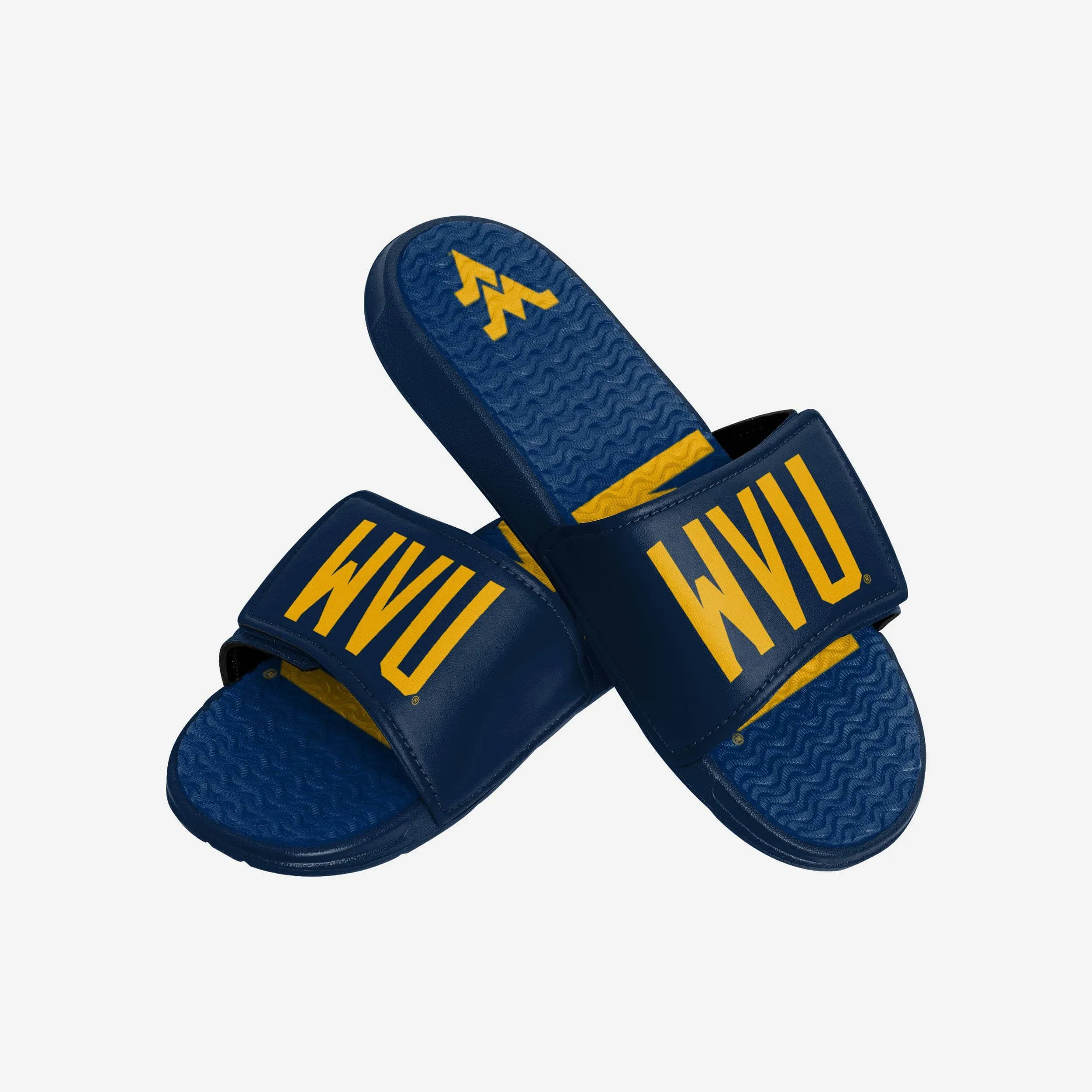 West Virginia Mountaineers Colorblock Big Logo Gel Slide