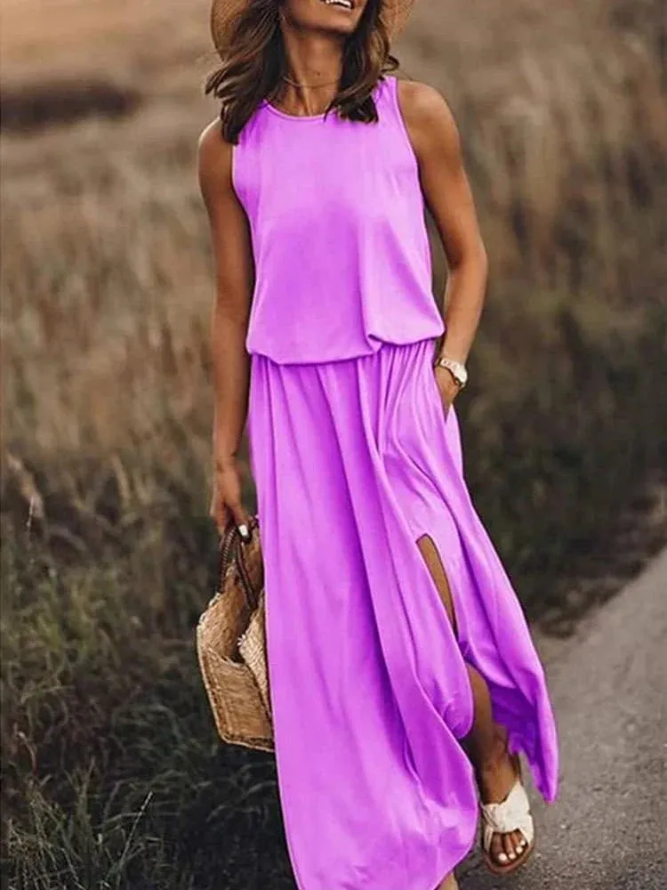 White Amelia Maxi Dress, Relaxed Fit