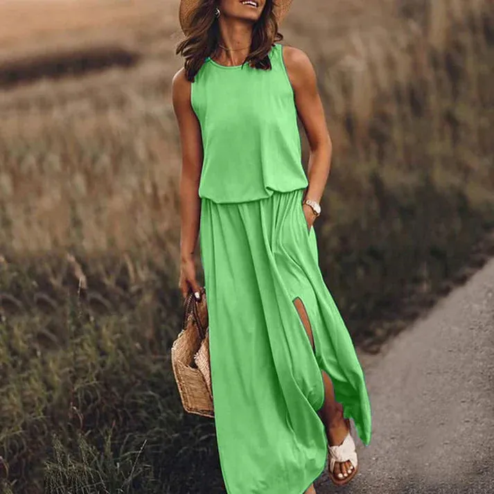 White Amelia Maxi Dress, Relaxed Fit