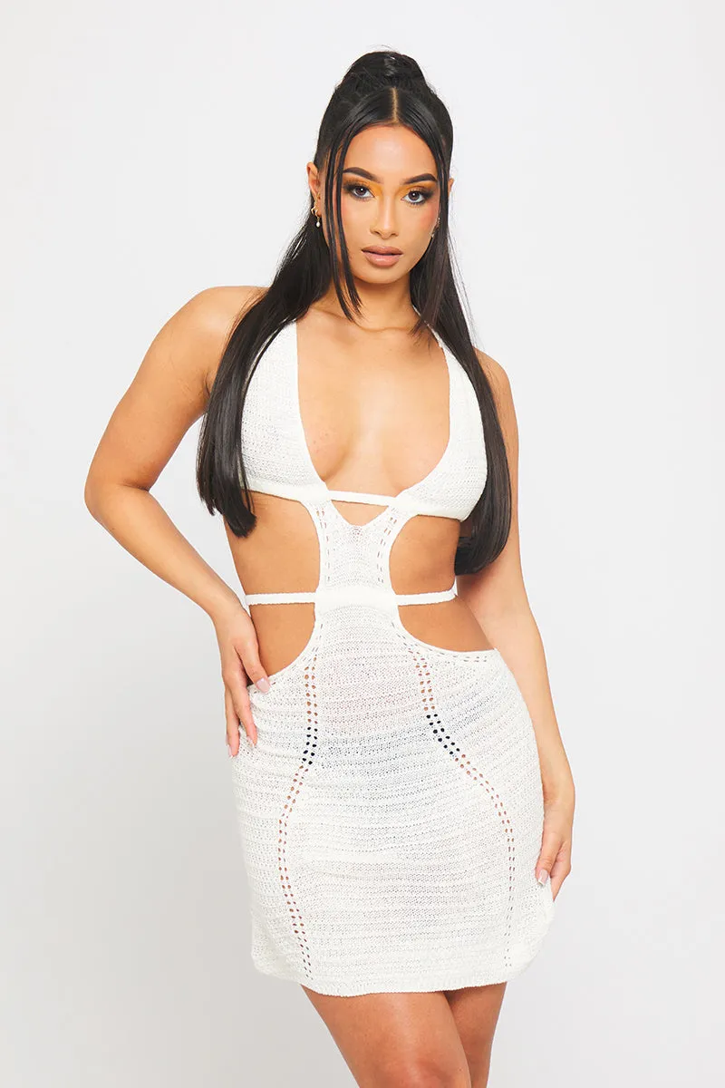 White Cut-Out Halter Mini Dress | Bold & Sultry | Statement Chic