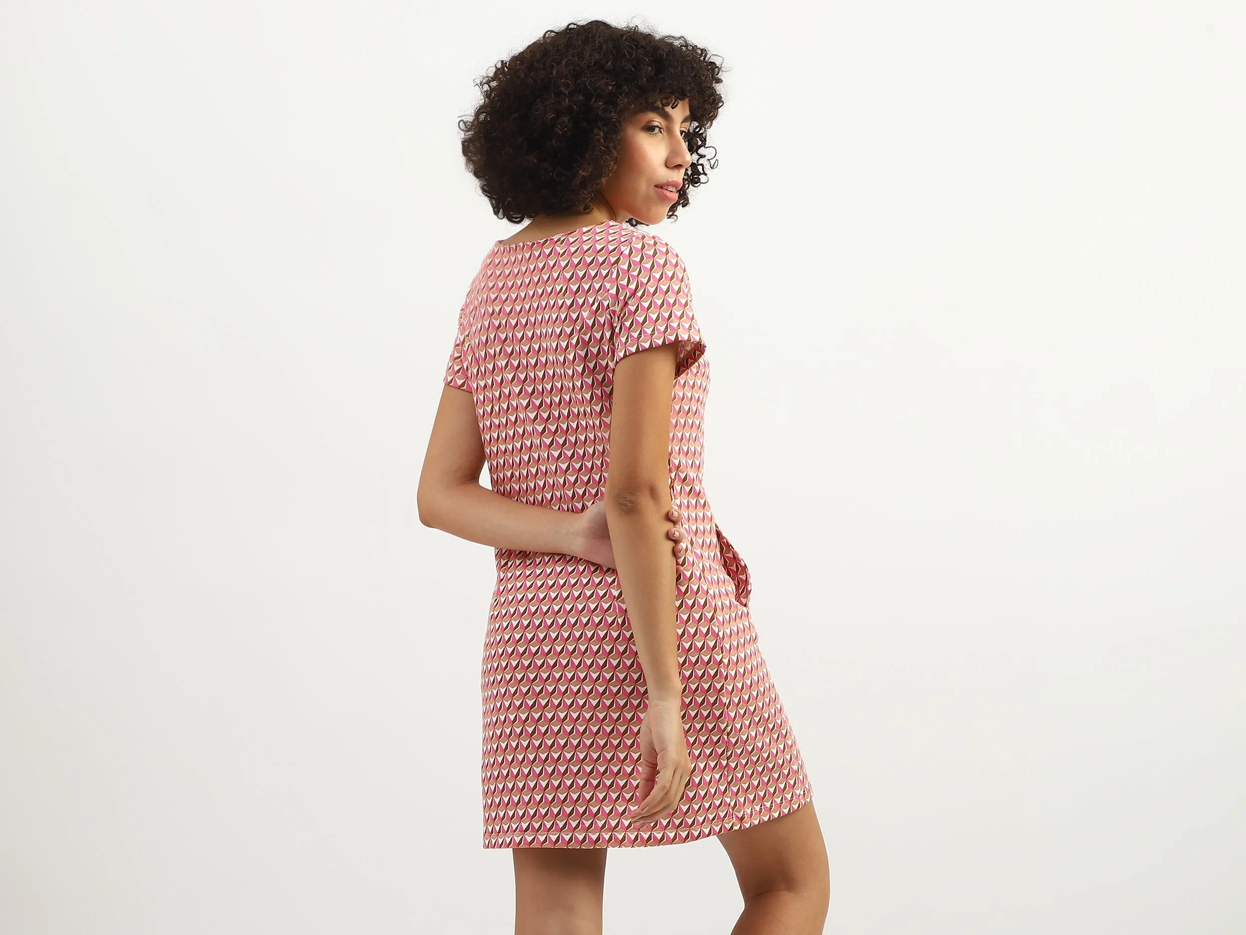 Women Printed Round Neck Dress