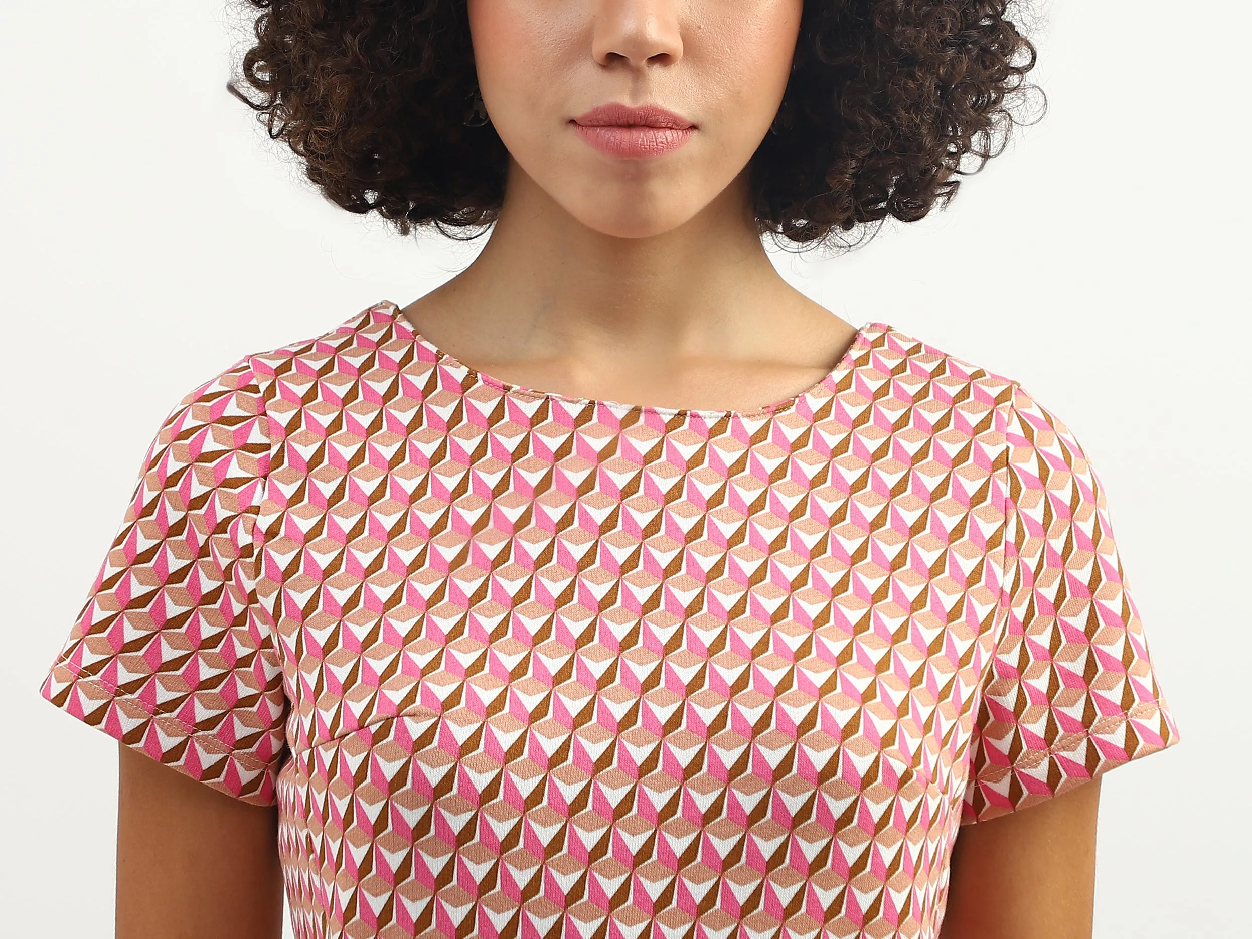 Women Printed Round Neck Dress