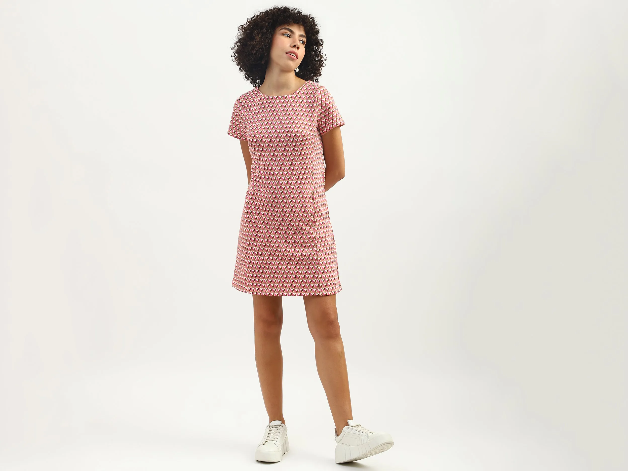 Women Printed Round Neck Dress