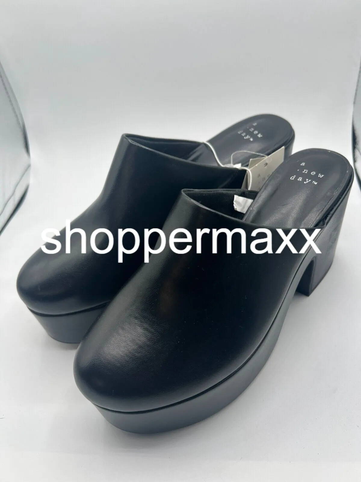 Women's Cheyenne Platform Clog Heels - A New Day, Black, 8.5