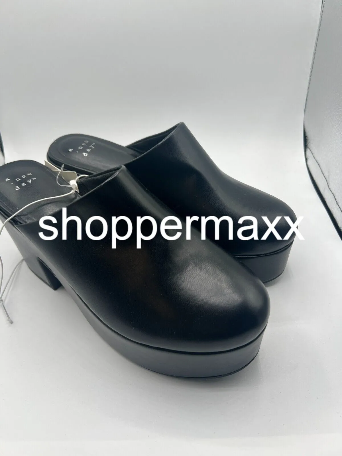 Women's Cheyenne Platform Clog Heels - A New Day, Black, 8.5