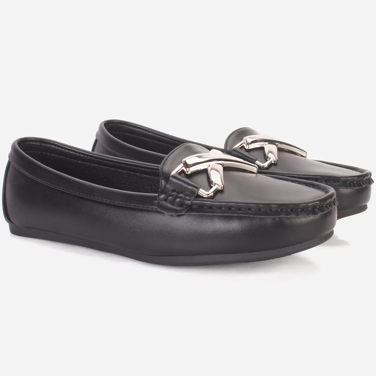 Womens "ISABEL" Flat Comfy Slide In Moccasins
