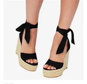 Women's Summer Hemp Rope Platform Sandals